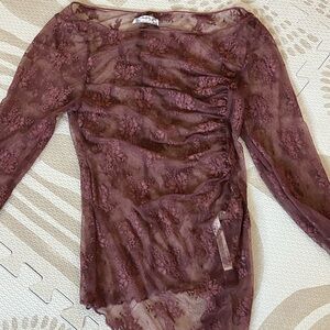 Free people Sheer Floral Long Sleeve Top